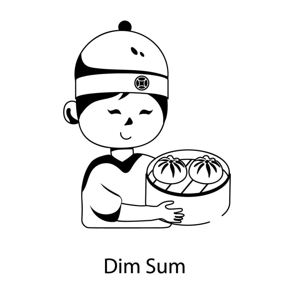 Trendy Dim Sum vector