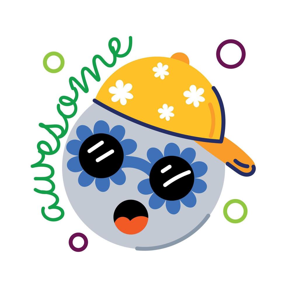 Trendy Awesome Emoji vector