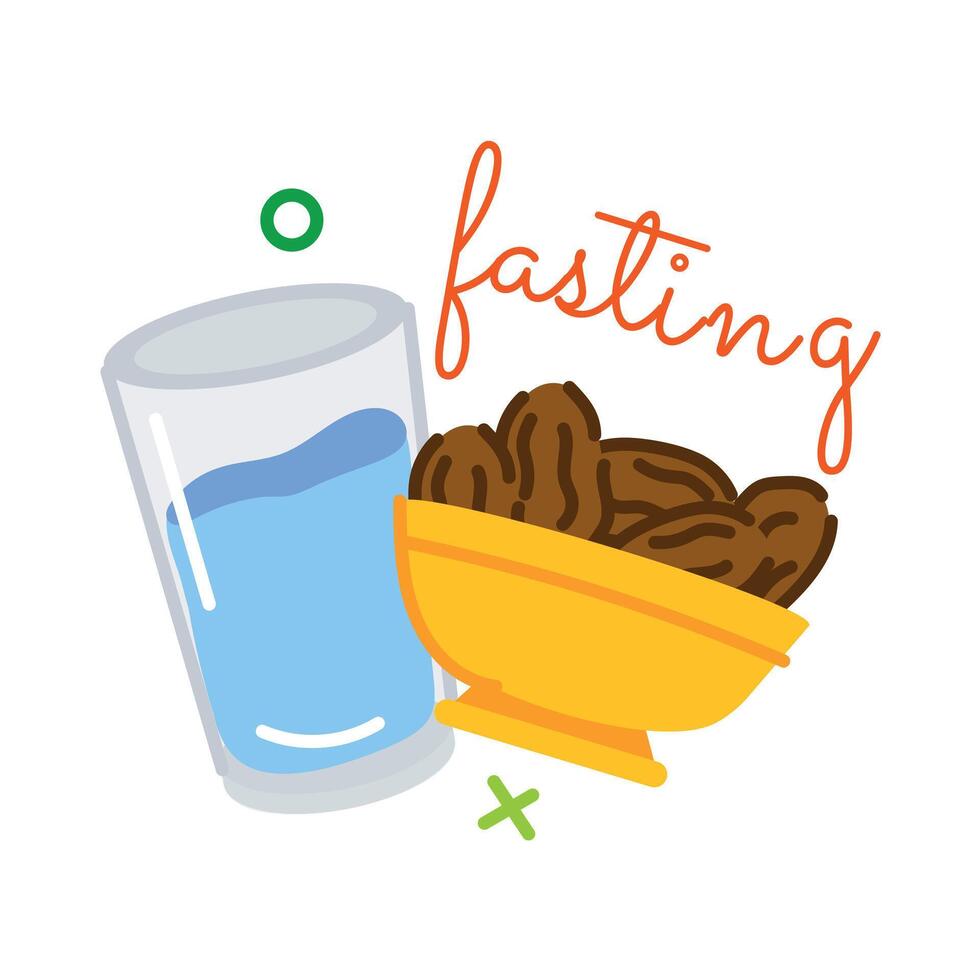 Trendy Fasting Concepts vector