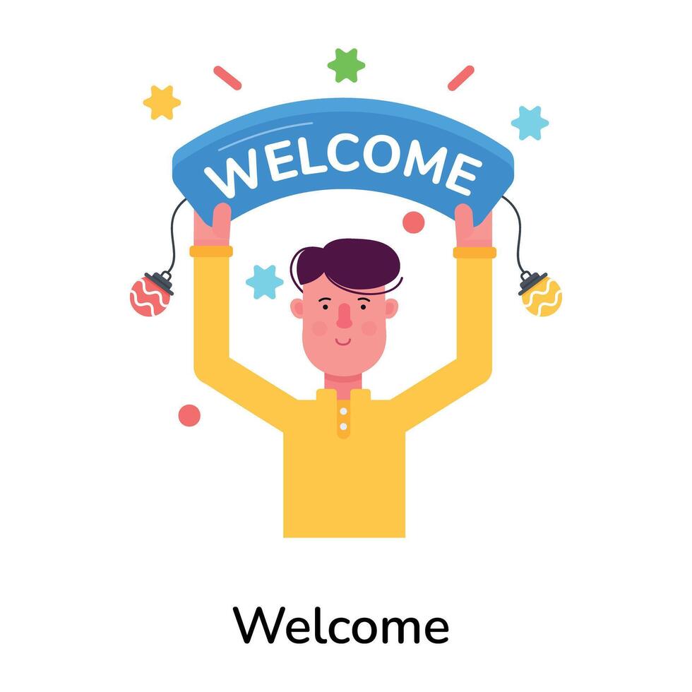 Trendy Welcome Concepts vector