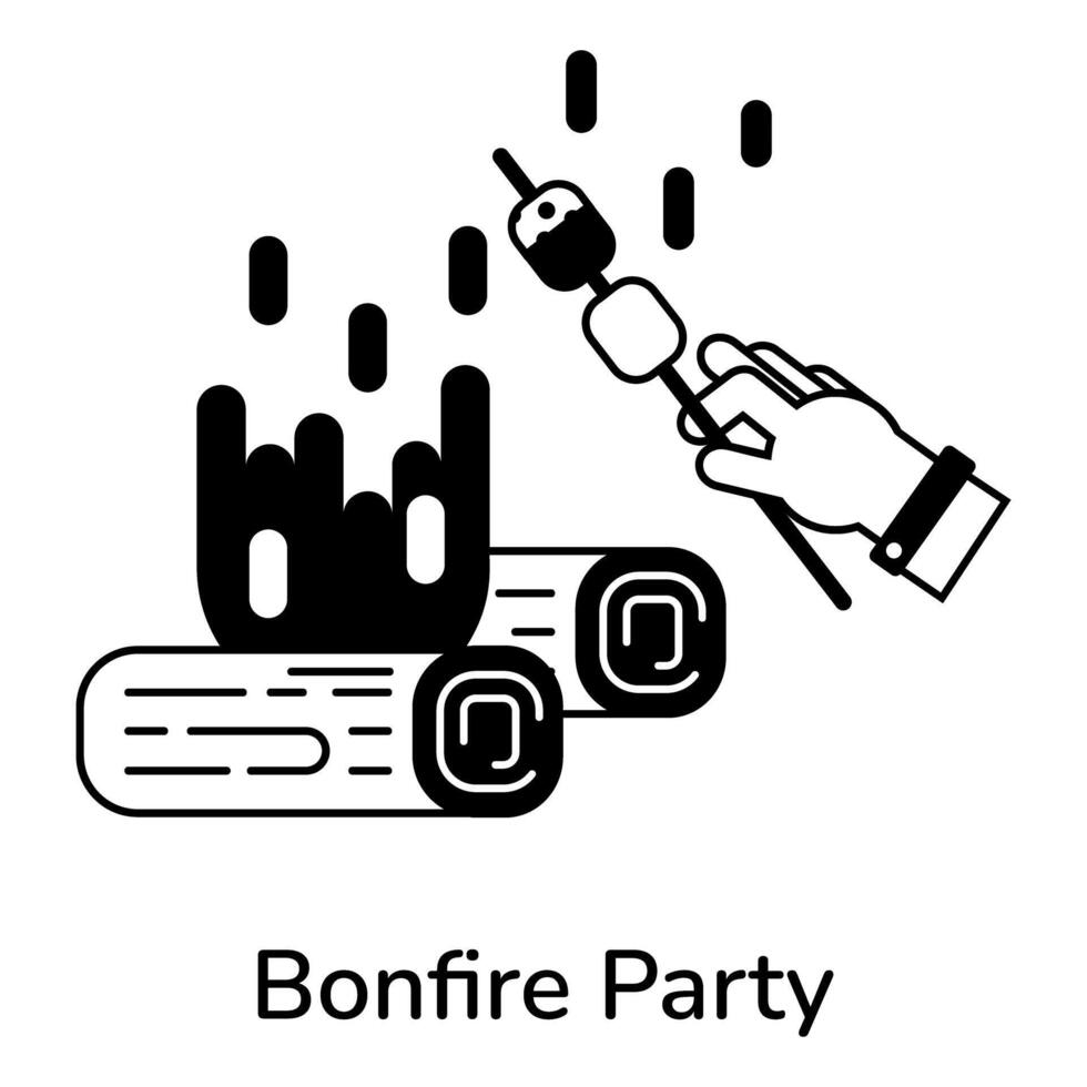 Trendy Bonfire Party vector