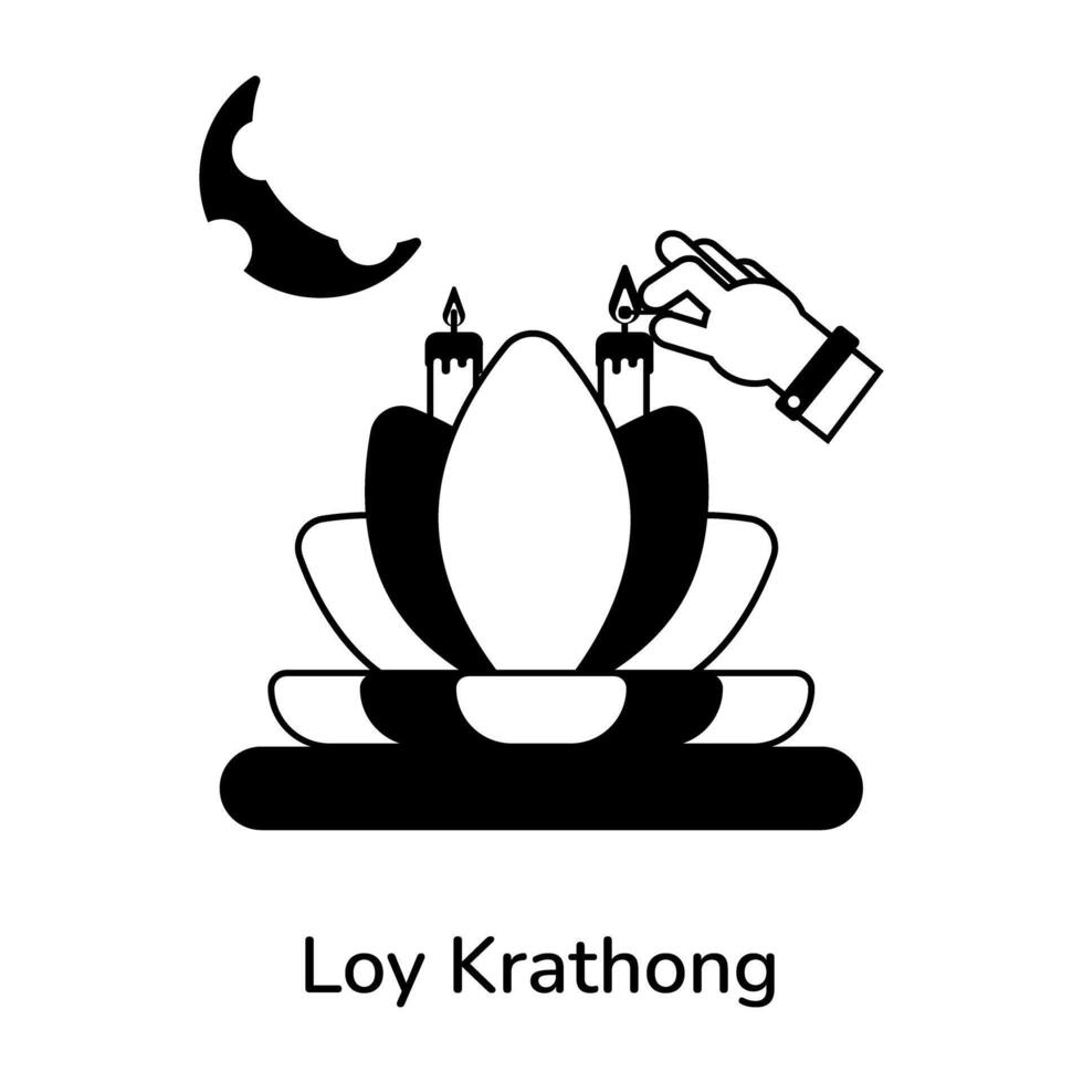 Trendy Loy Krathong vector