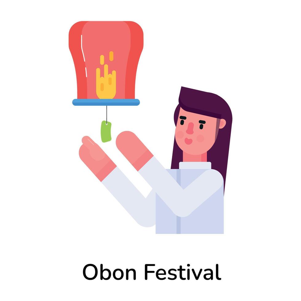 Trendy Obon Festival vector