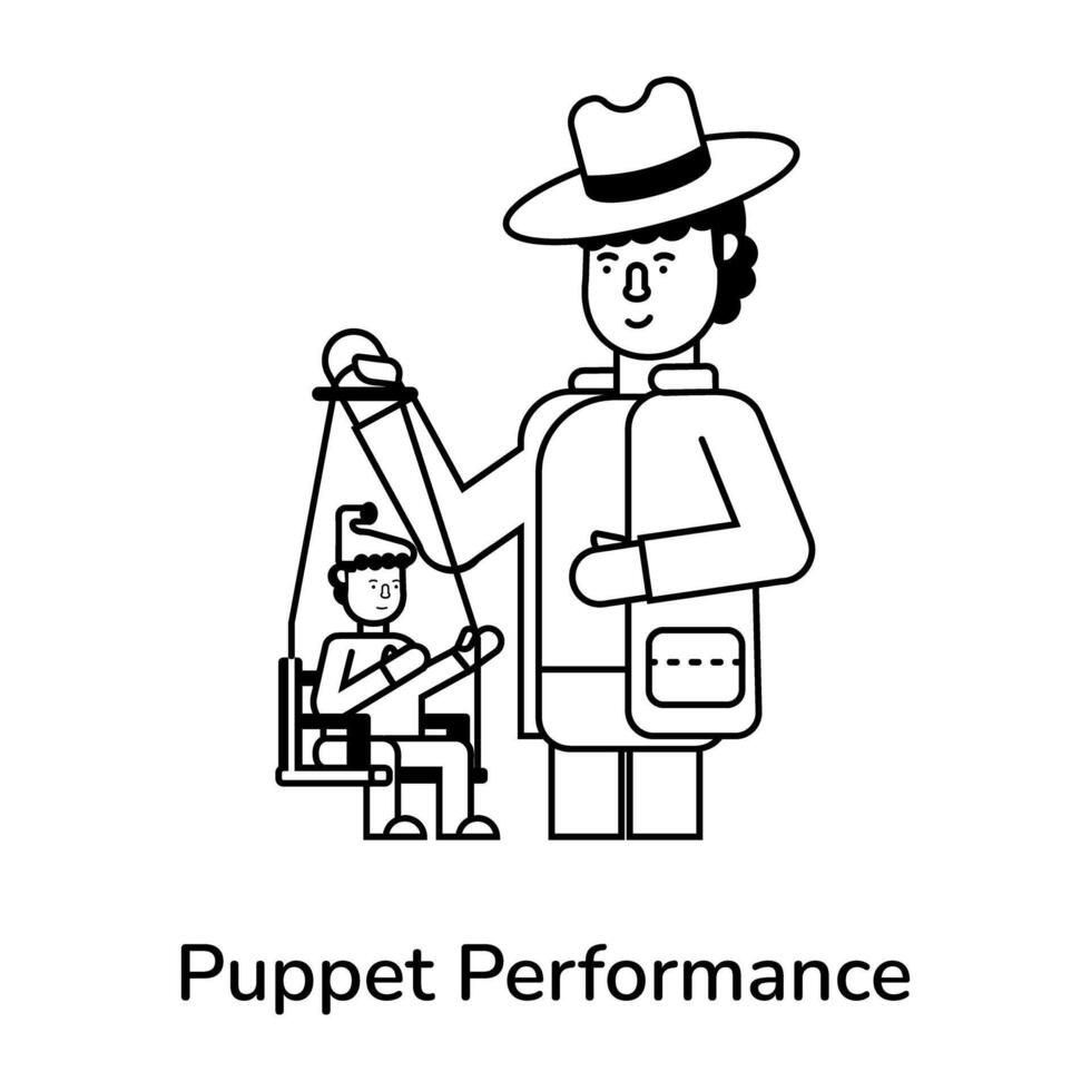 Trendy Puppet Performance vector