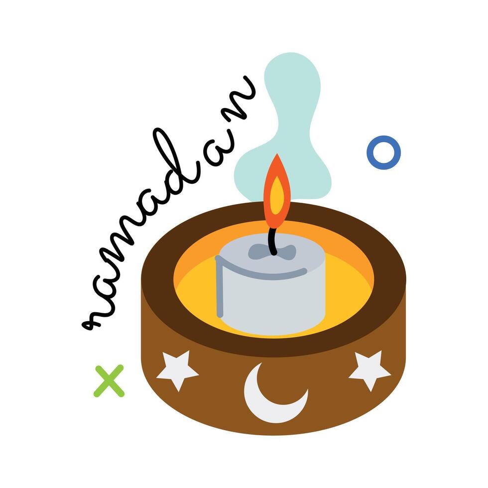 Trendy Decorative Candle vector