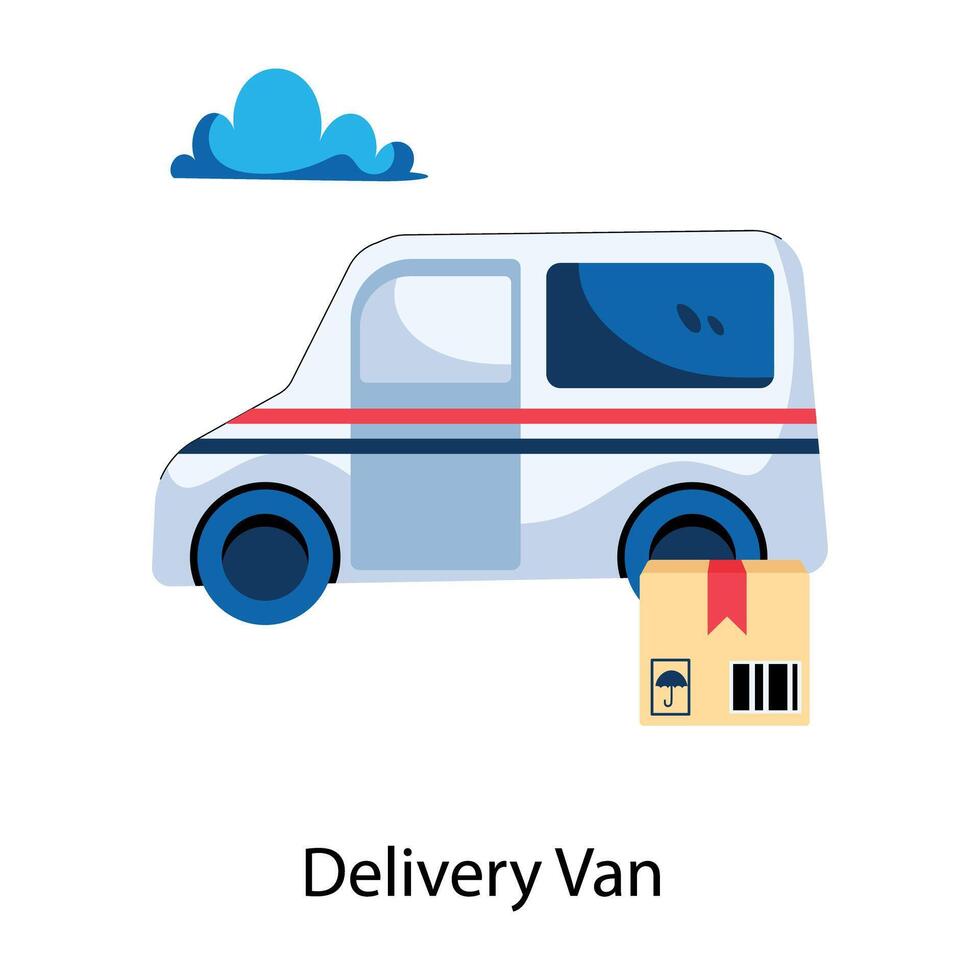 Trendy Delivery Van vector