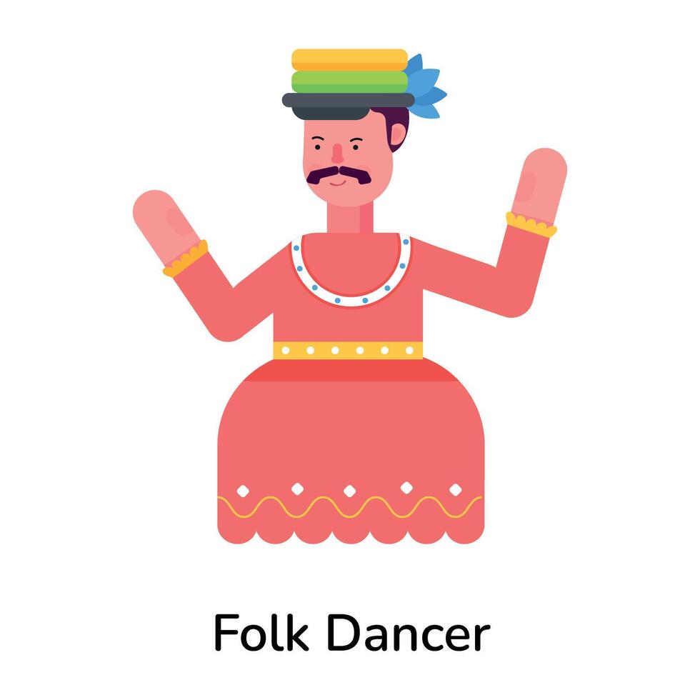 Trendy Folk Dancer vector