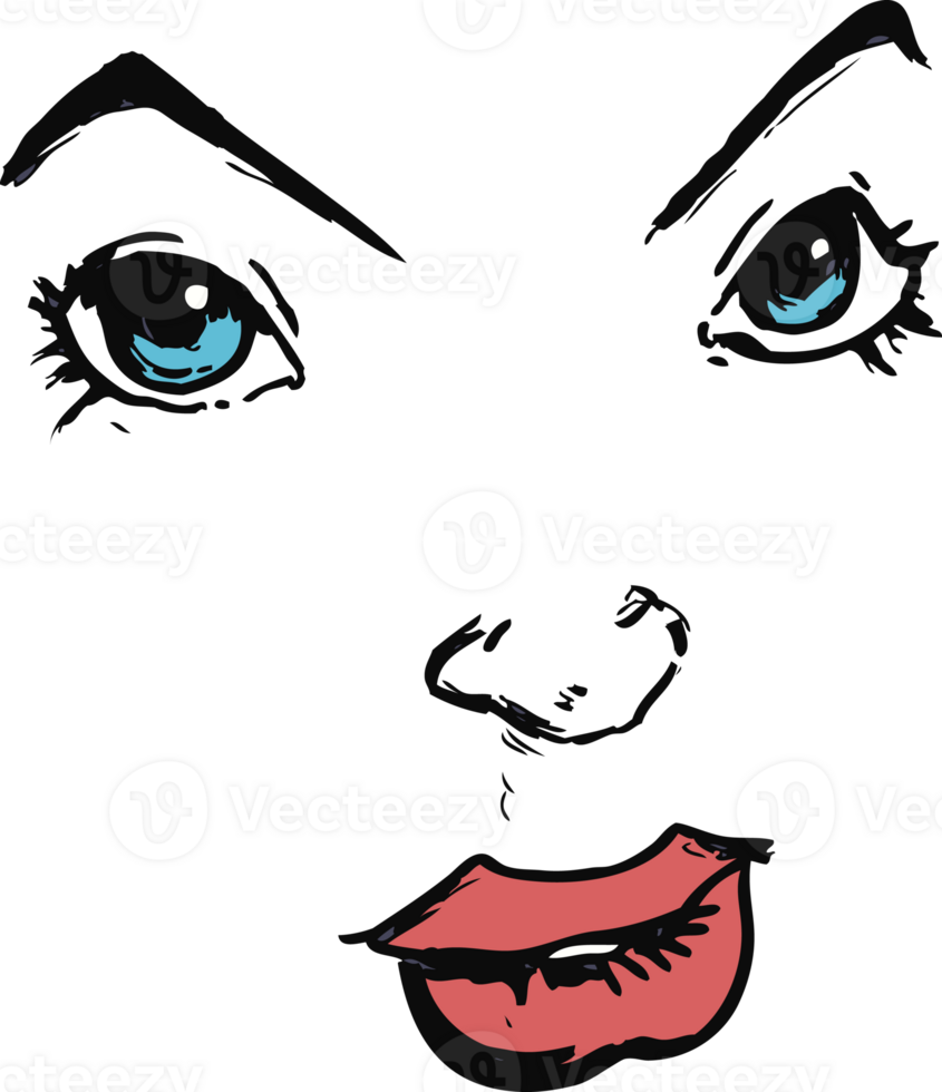 cartoon comic book face png