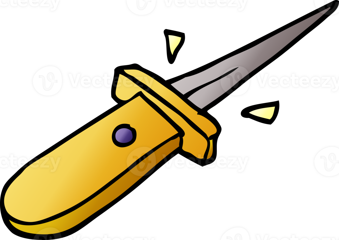 cartoon doodle flick knife snapping open png