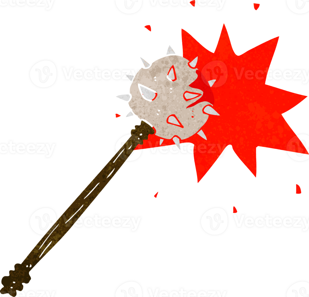cartoon bloody medieval mace png