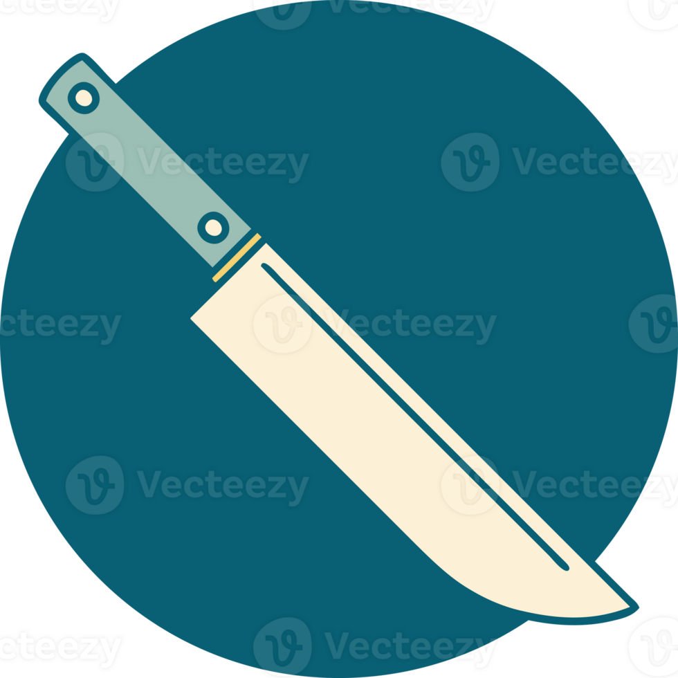 iconic tattoo style image of a knife png