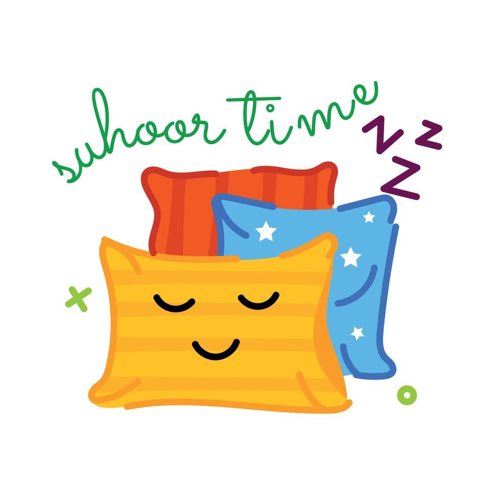 Trendy Sleeping Pillows vector