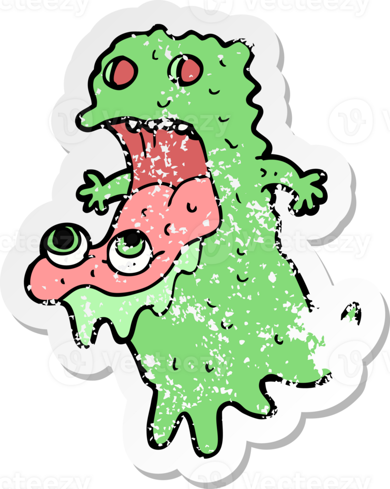 retro distressed sticker of a cartoon gross ghost png