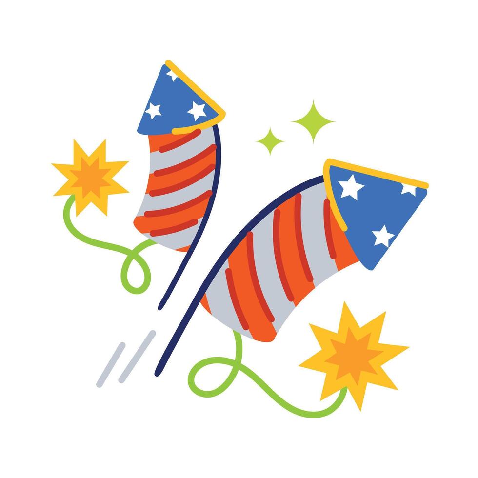 Trendy US Fireworks vector