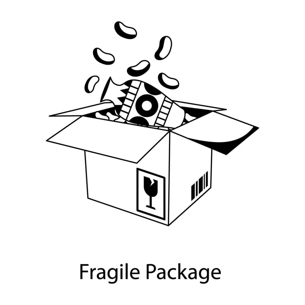 Trendy Fragile Package vector