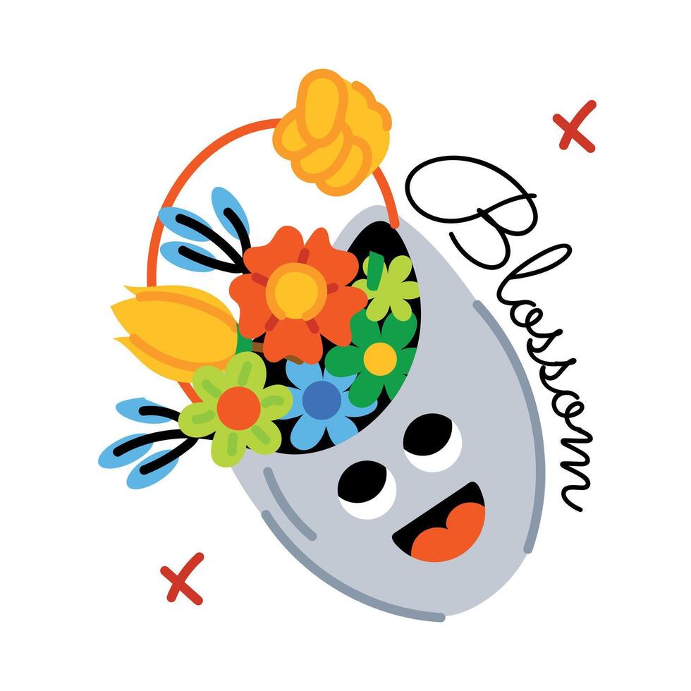 Trendy Flower Bucket 40267891 Vector Art at Vecteezy