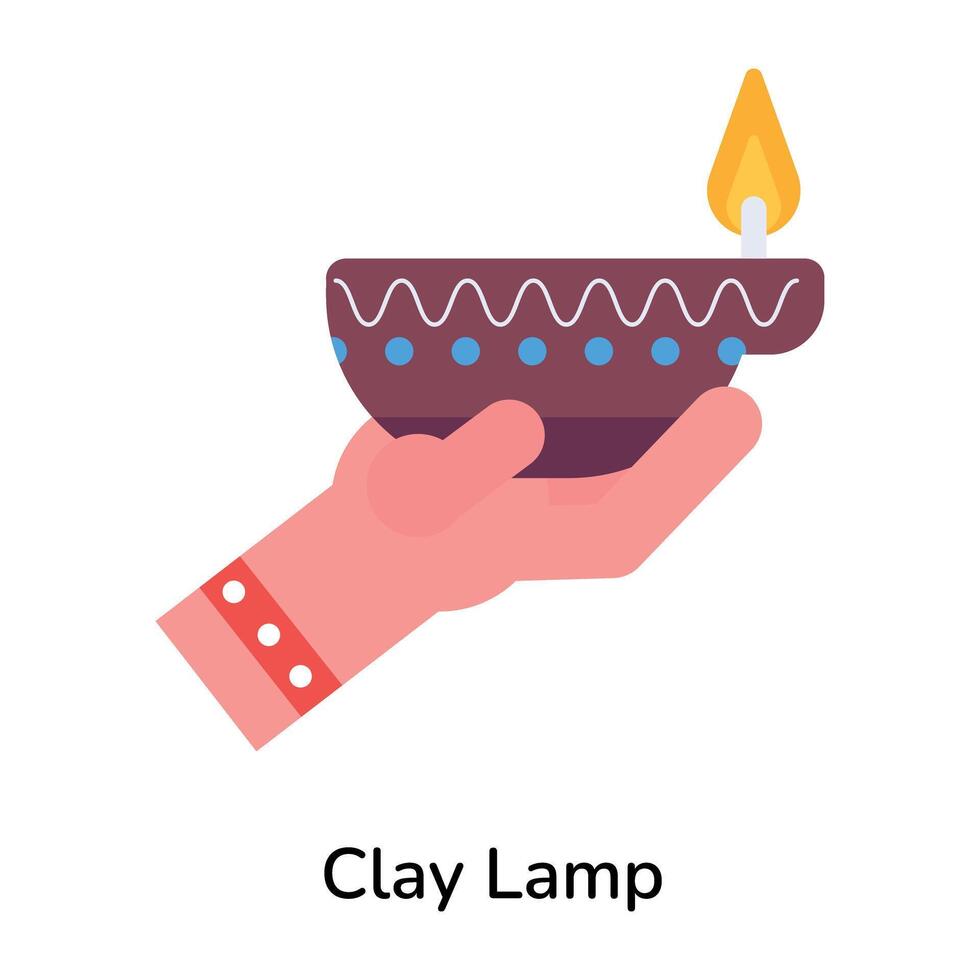 Trendy Clay Lamp vector