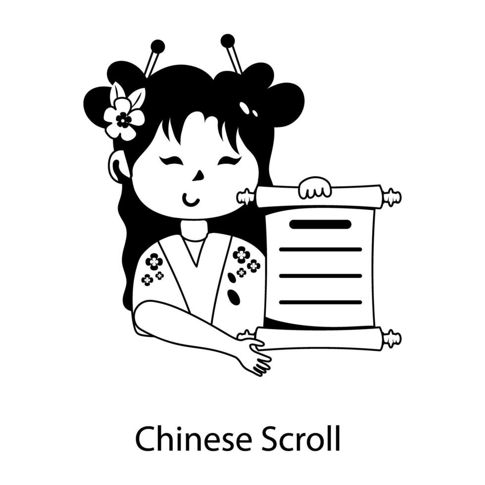 Trendy Chinese Scroll vector