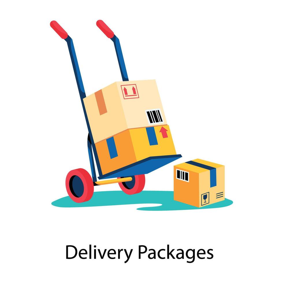 Trendy Delivery Packages vector