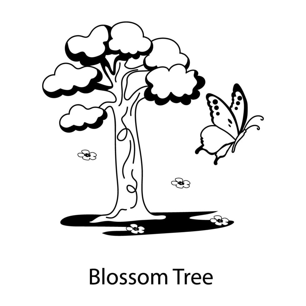Trendy Blossom Tree vector