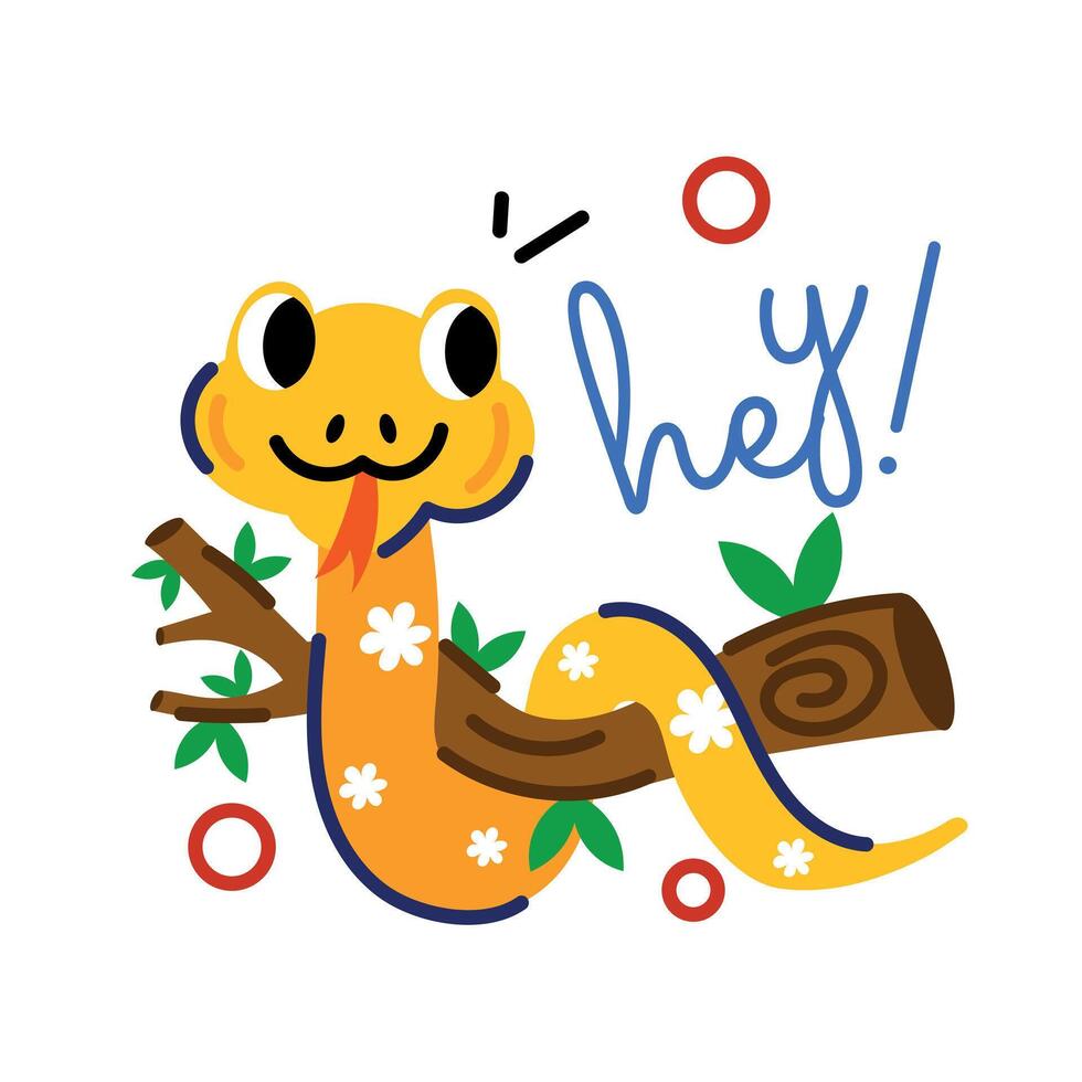 Trendy Tree Snake vector
