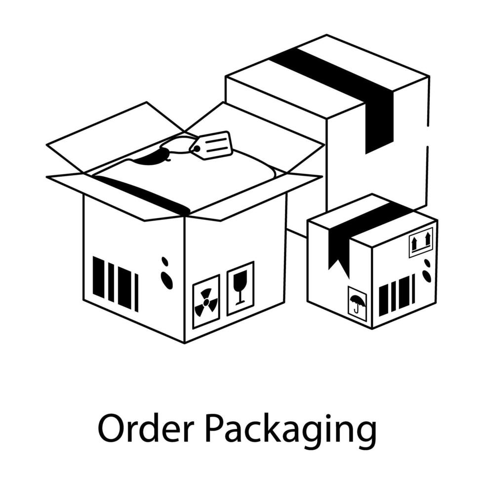 Trendy Order Packaging vector