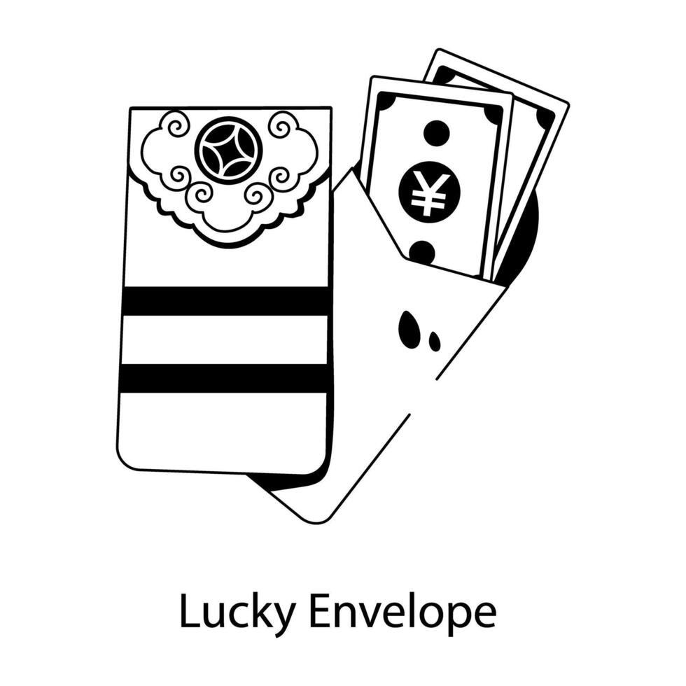 Trendy Lucky Envelope vector