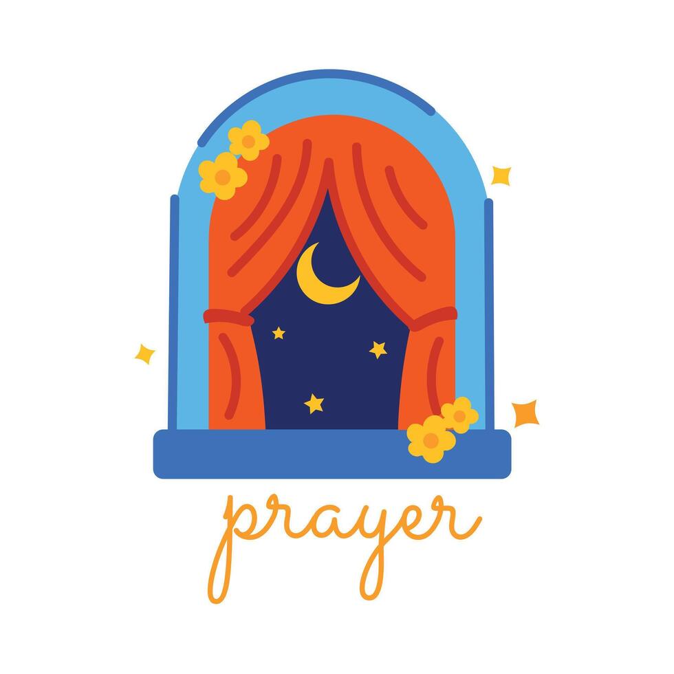 Trendy Night Prayer vector