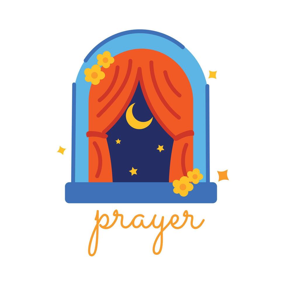 Trendy Night Prayer vector