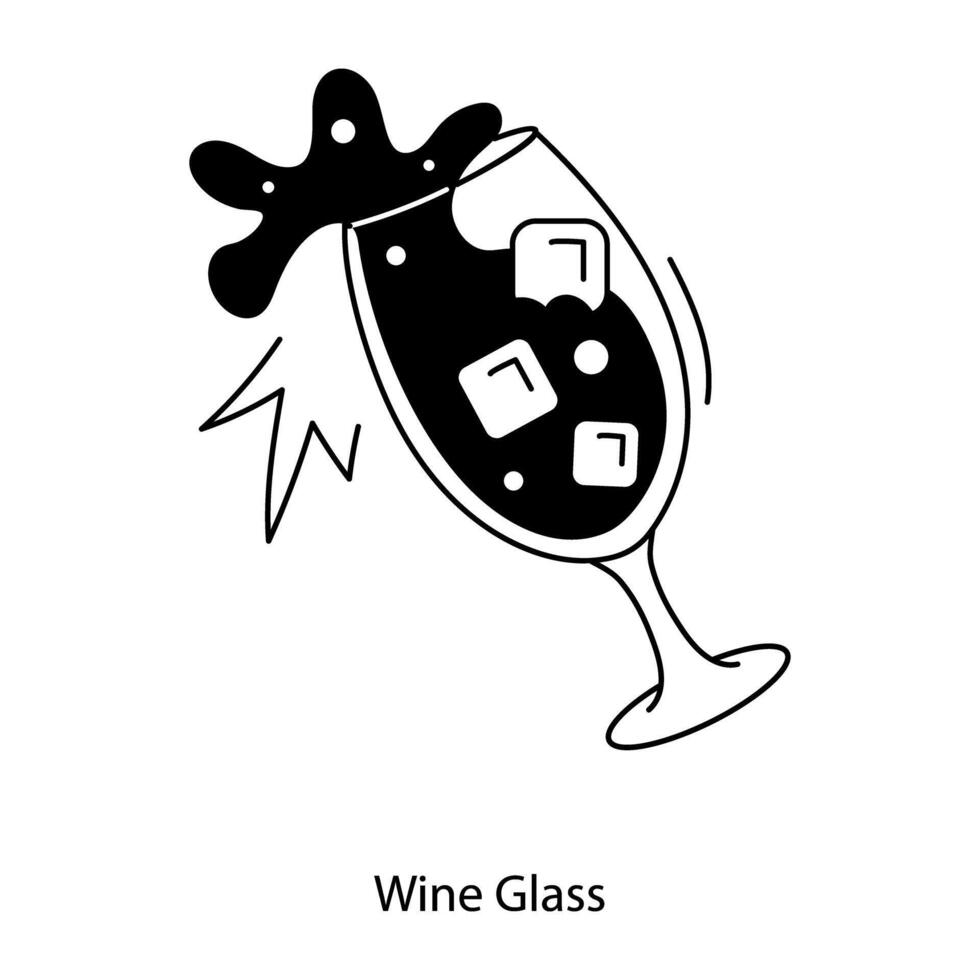 Trendy Wine Glass vector