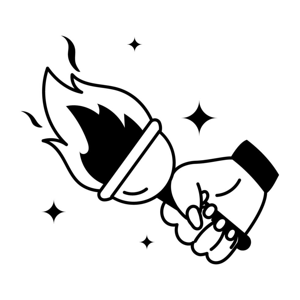 Trendy Hand Torch vector