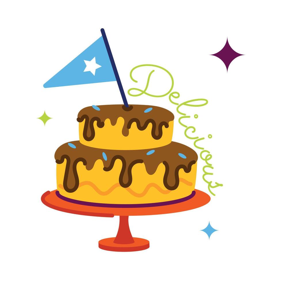 Trendy Delicious Cake vector