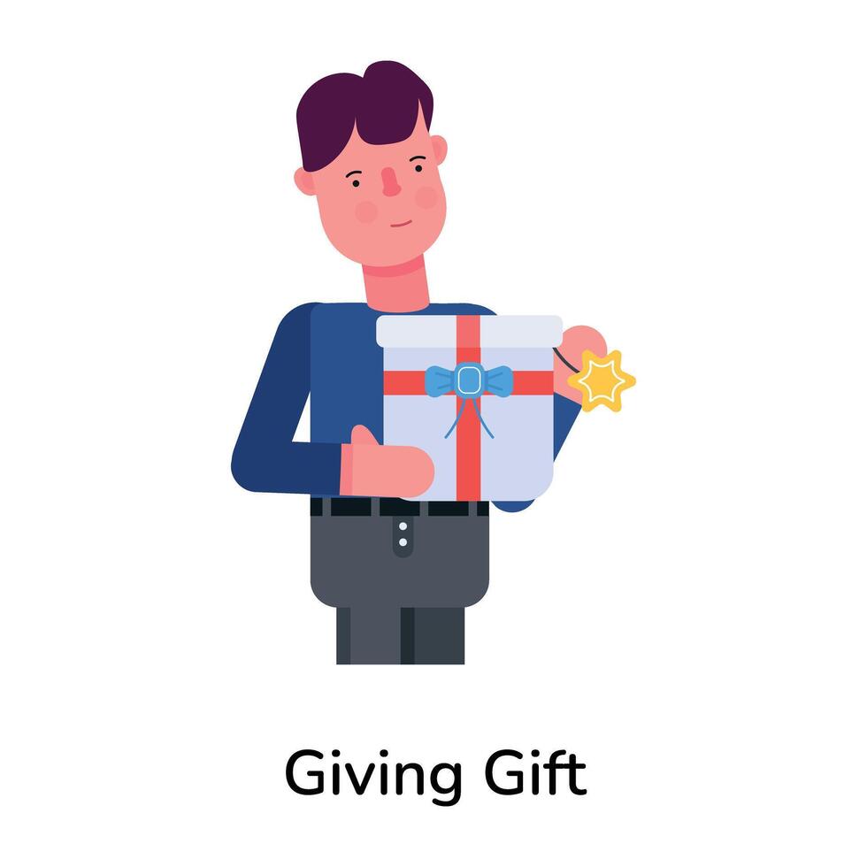 Trendy Giving Gift vector