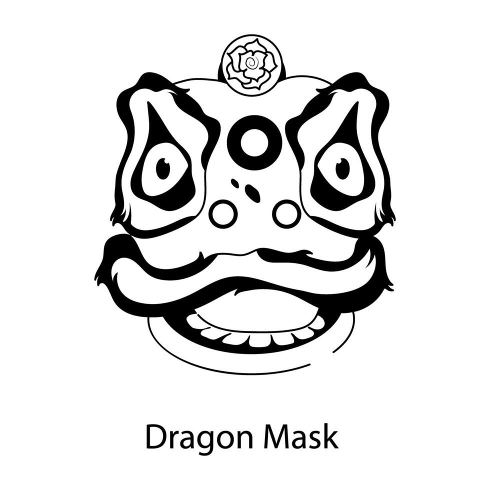 Trendy Dragon Mask vector