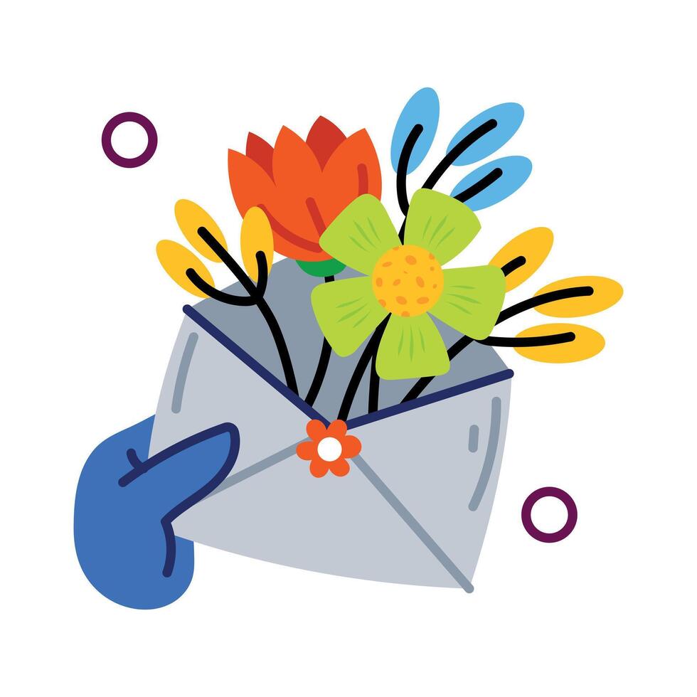 Trendy Floral Envelope vector