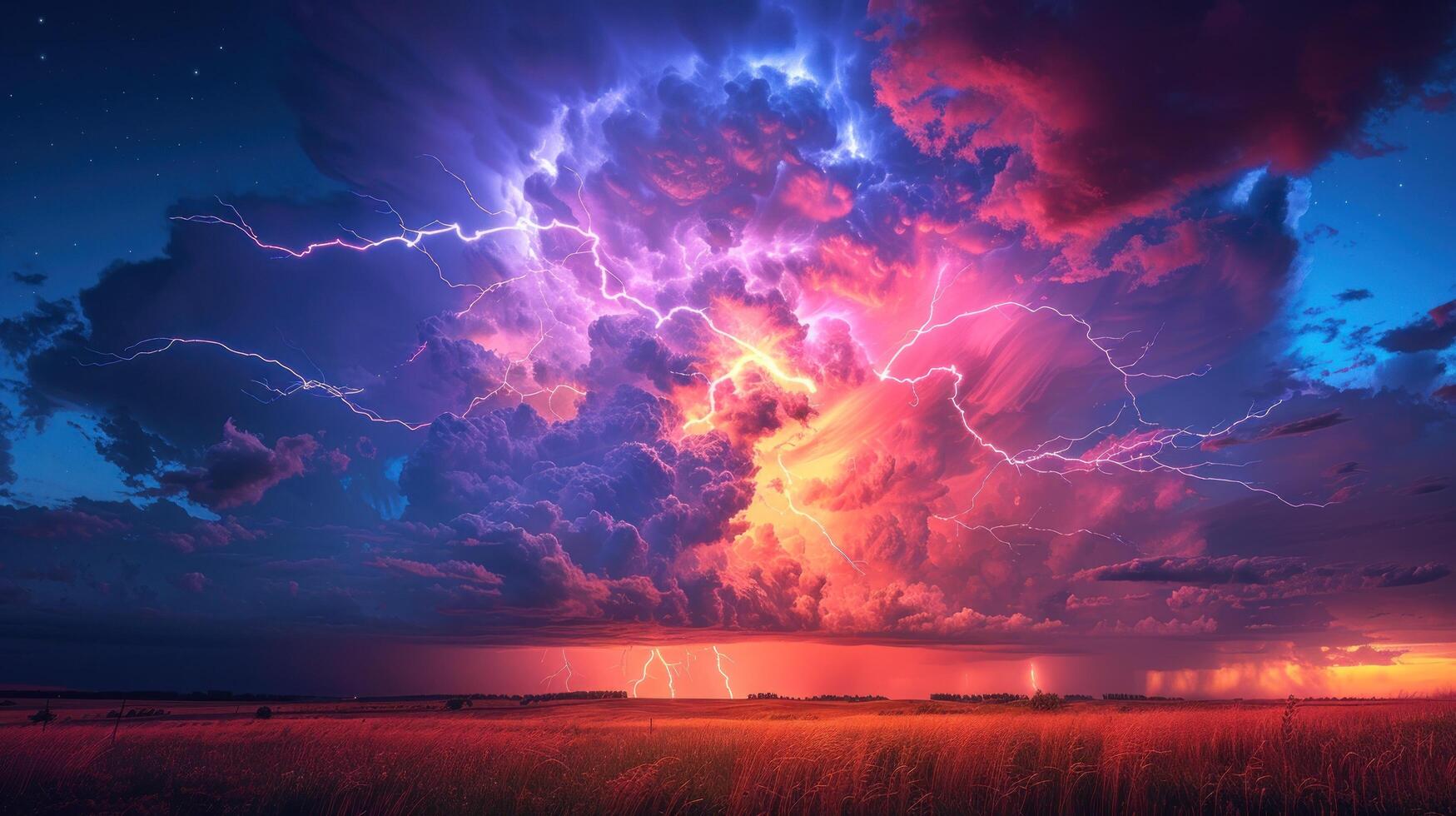 AI generated Massive Cloud Filled With Lightning photo