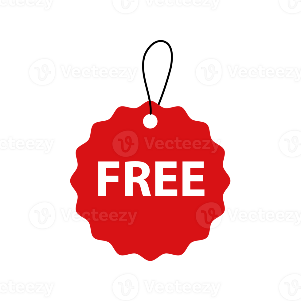 Free Tag icon. illustration style is flat iconic symbol, red color. Designed for web and software interfaces. png