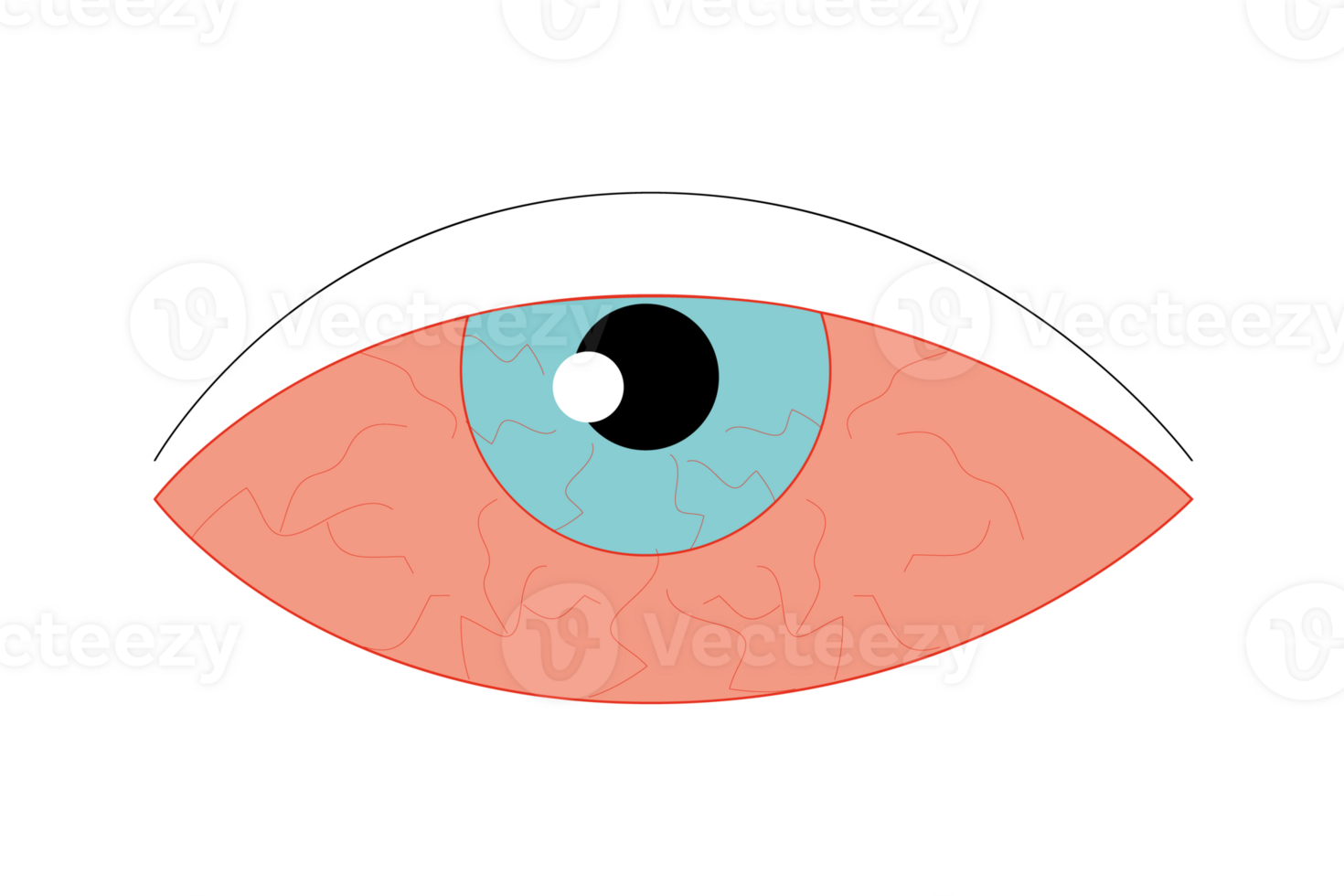 ojo dolorido línea icono, enfermedad y alergia, ojo enrojecimiento png