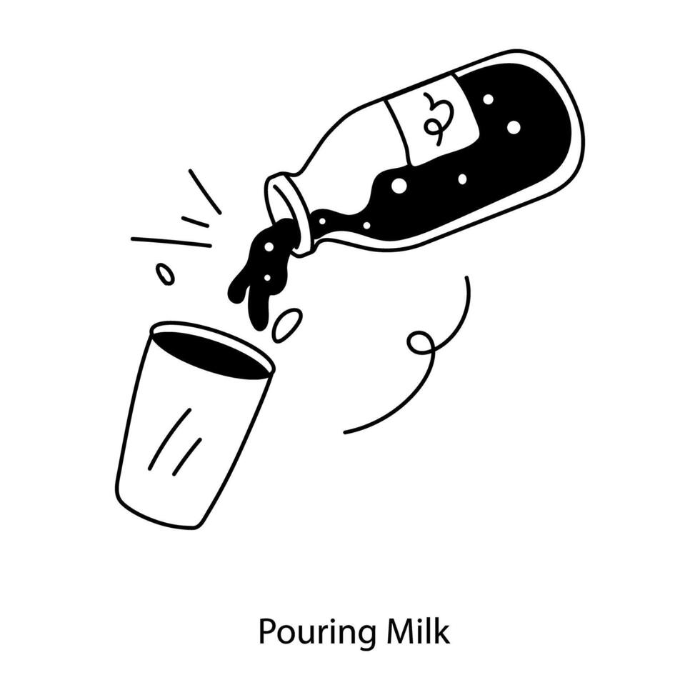 Trendy Pouring Milk vector