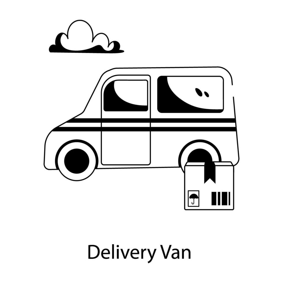 Trendy Delivery Van vector