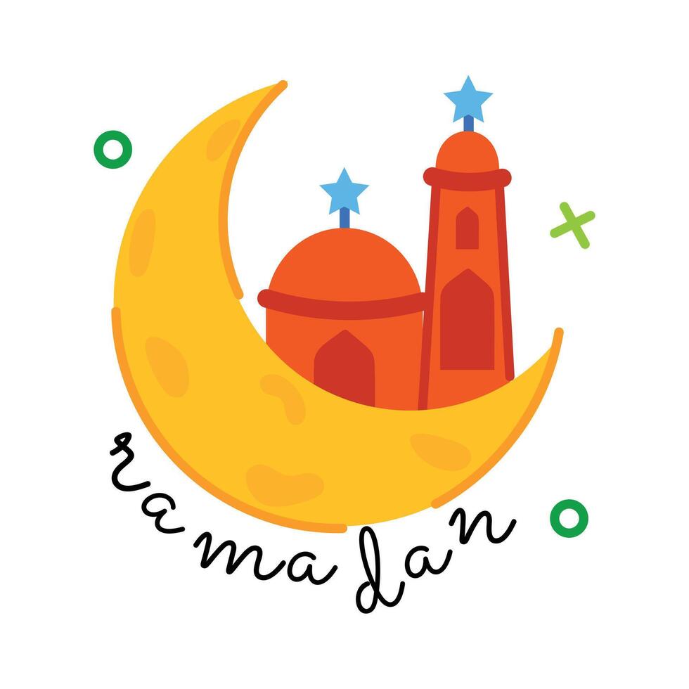 Trendy Ramadan Moon vector