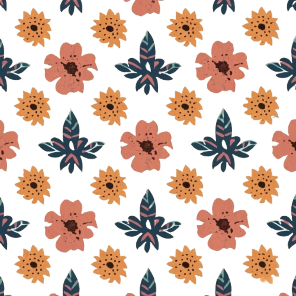 AI generated flower pattern tile png