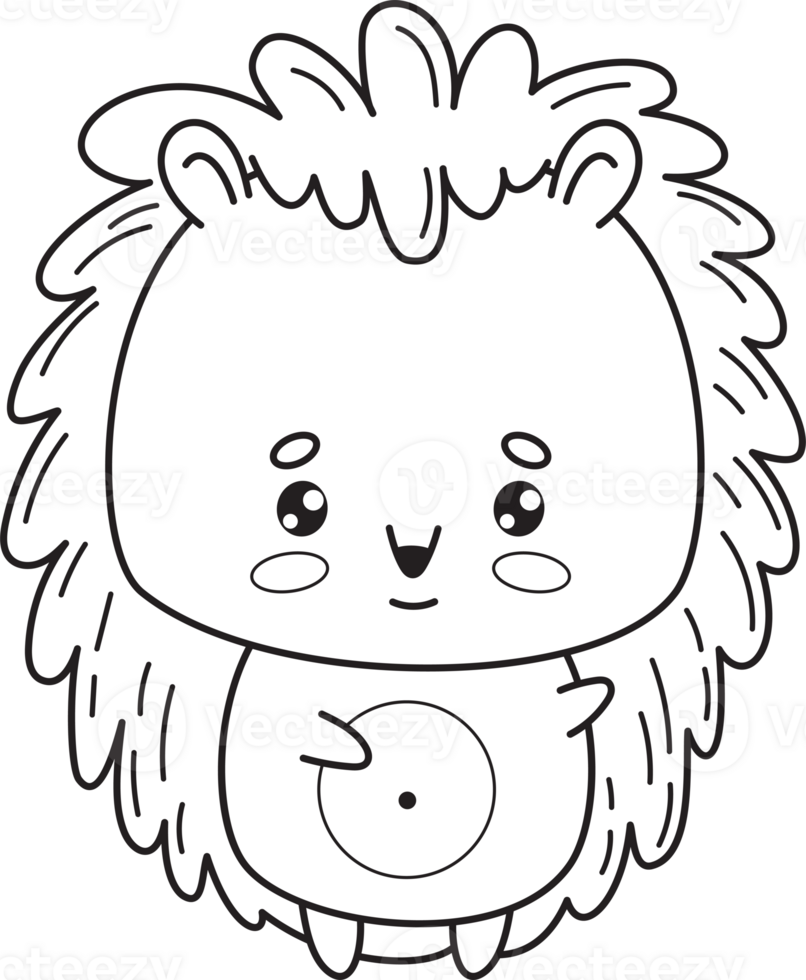 Cute outline hedgehog png