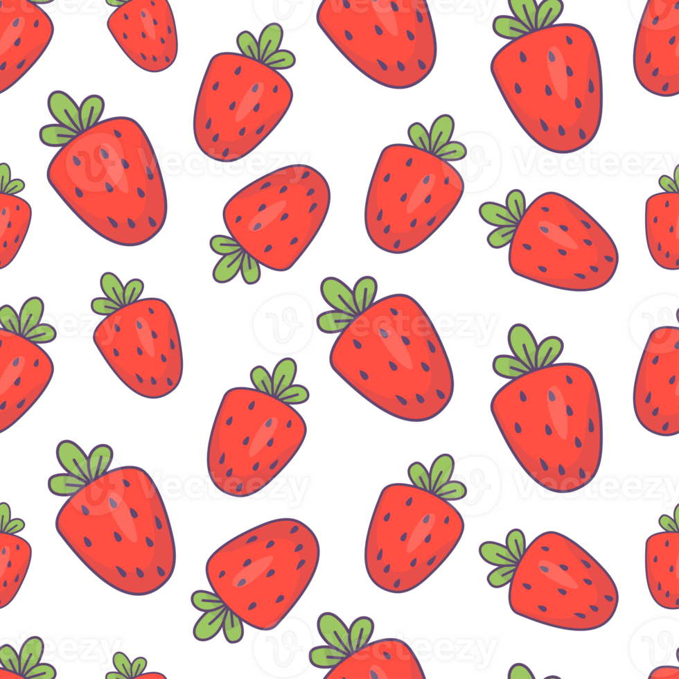 Seamless pattern with  strawberries png