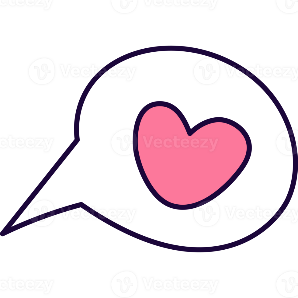 Text bubble with heart png
