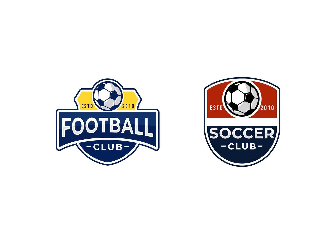 Soccer football logo, emblem designs templates on a light background vector