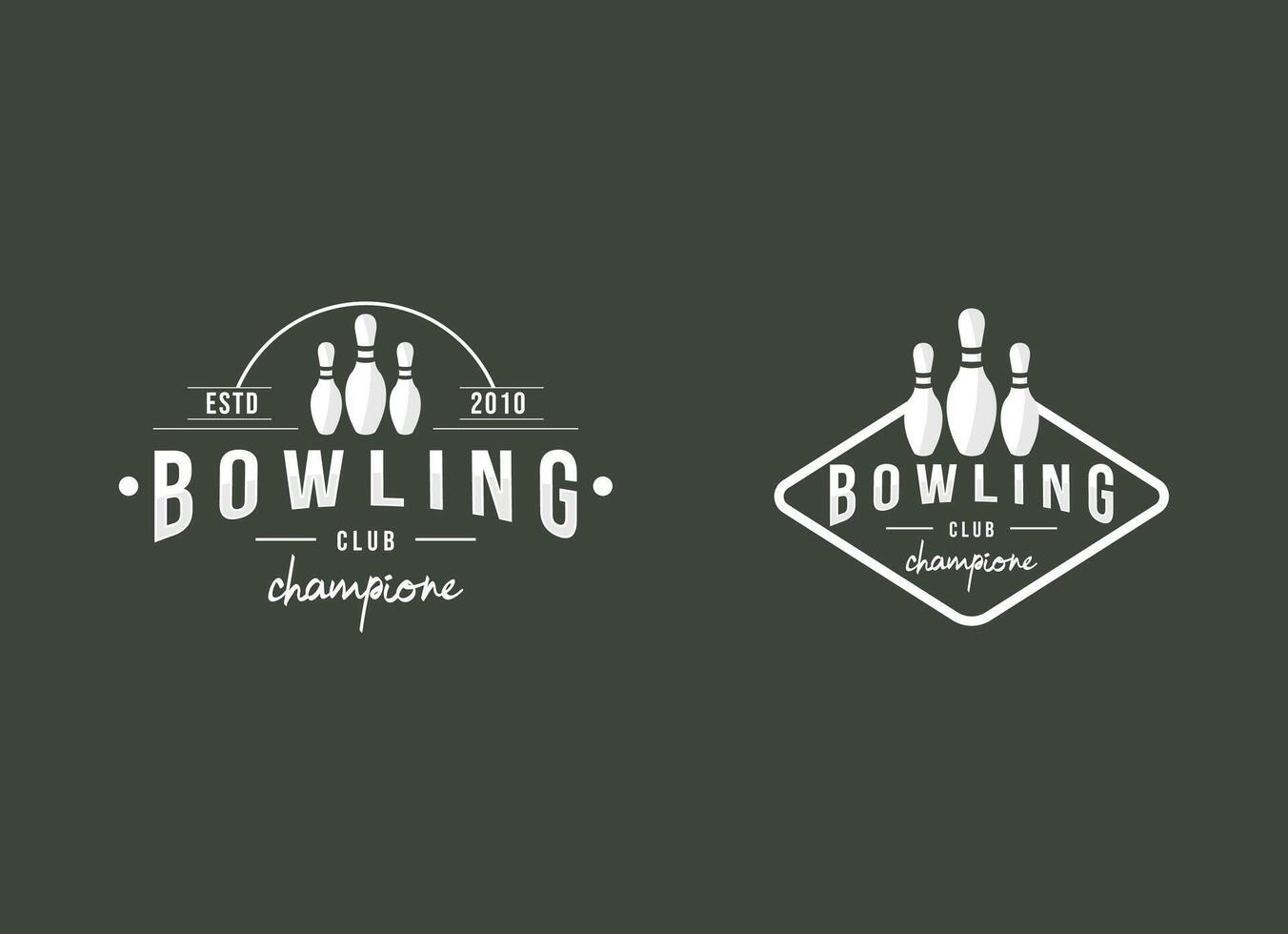 Vintage bowling logo design. Bowling club tournament logo design. vector