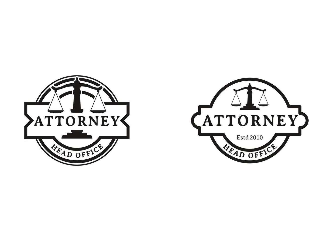 attorney and law business logo design concept, vector illustration.