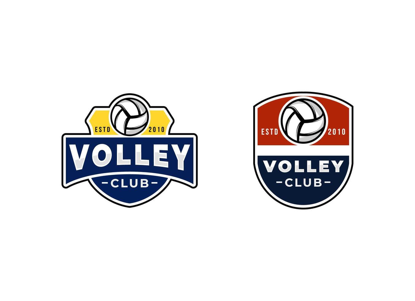 Vector volleyball championship logo with ball. Sport badge for tournament or championship.