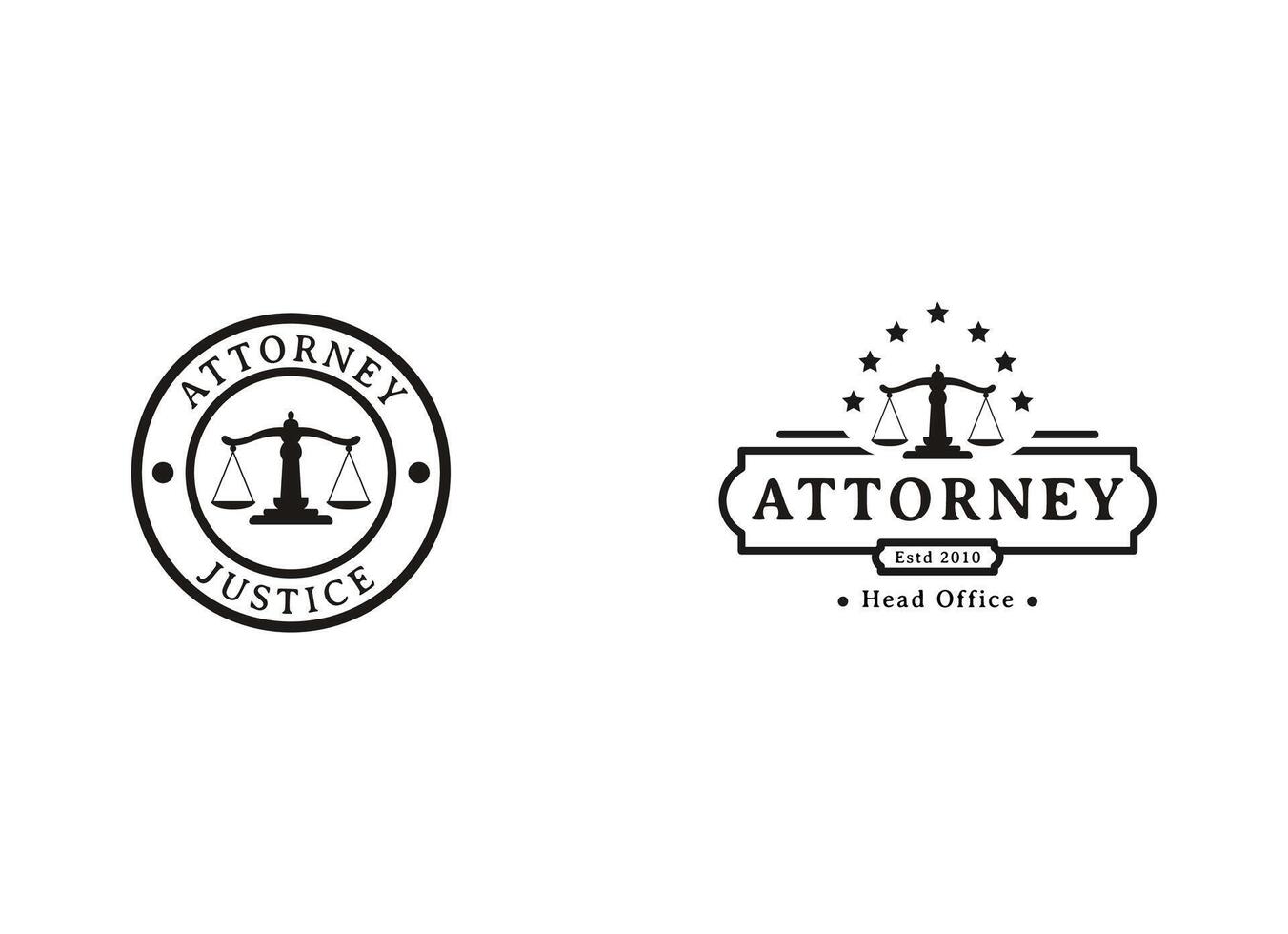 attorney and law business logo design concept, vector illustration.